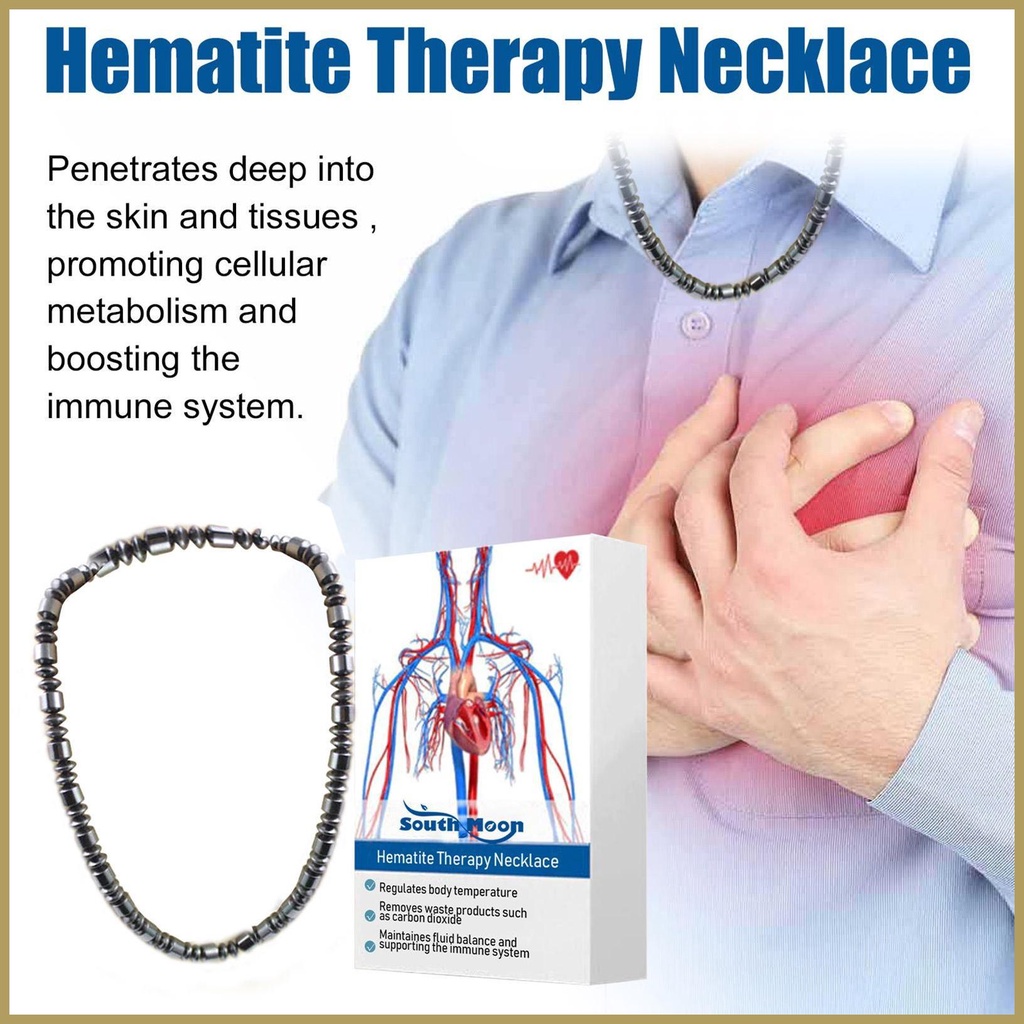 Vòng cổ Đá Hematite Phong Cách Punk Hip Hop Cho Nam