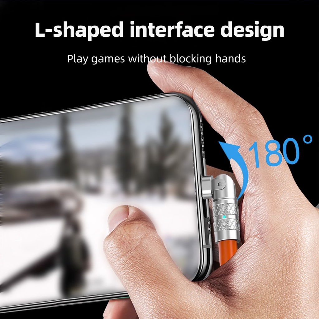 Dây Cáp Sạc / Truyền Dữ Liệu Đầu Usb Loại C 180 Độ Bằng Hợp Kim Kẽm Và Silicone KAXOE 120W