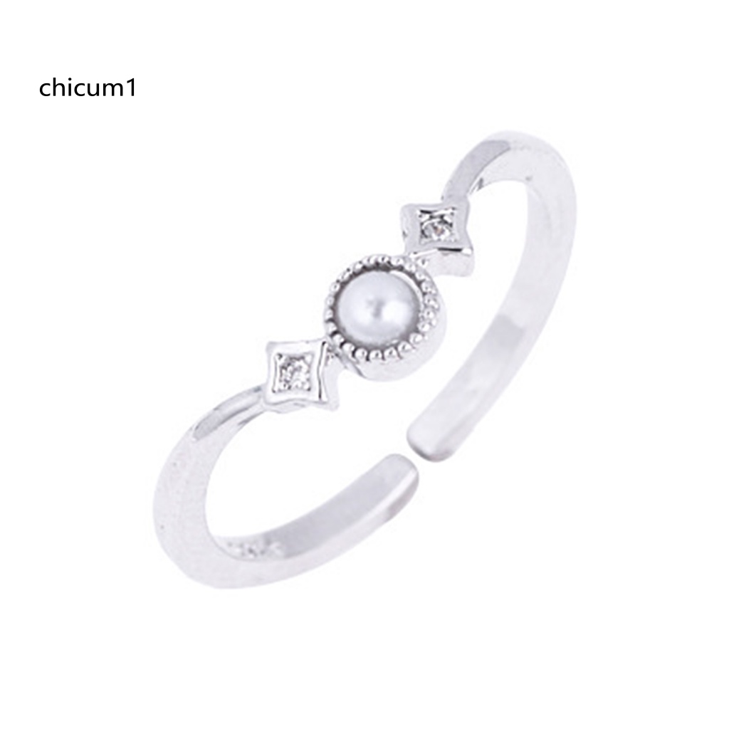 Nhẫn Đồng Đính Ngọc Trai Nhân Tạo Thời Trang Dành Cho Nữ