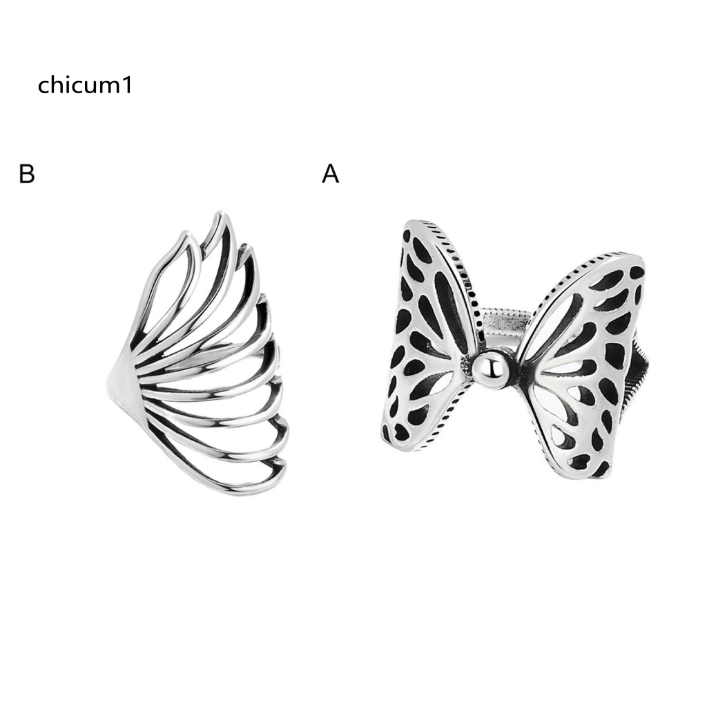 Nhẫn Đồng Dạng Mở Hình Bướm Phong Cách Hip hop Cho Nữ