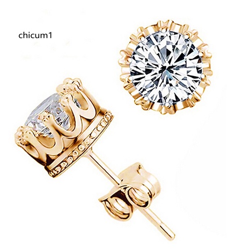 Bông Tai Mạ BạC HìNh Vương MiệN ĐíNh Đá ThờI Trang