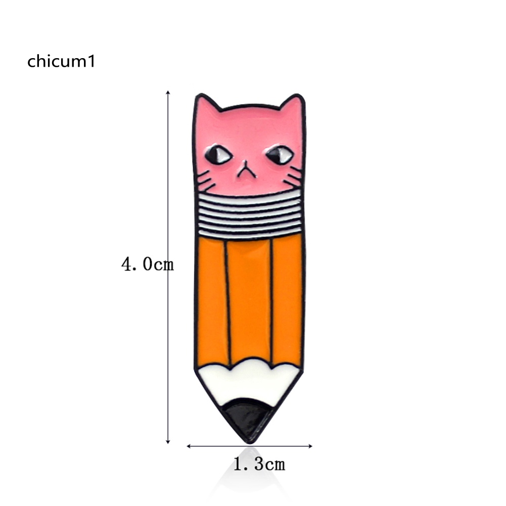 Ghim Cài Ba Lô / Balo Hình Mặt Mèo Bằng Kim Loại Tráng Men Dễ Thương