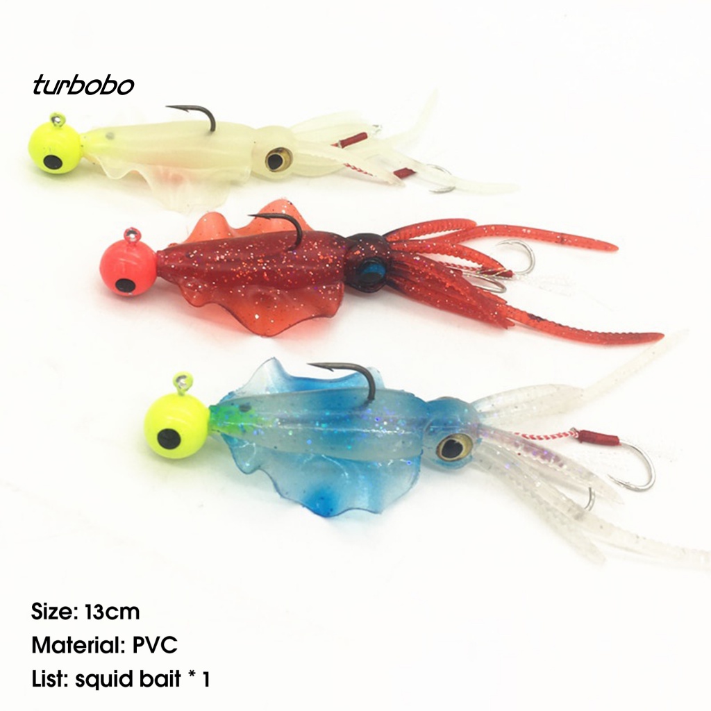 Mồi Câu Cá Nhân Tạo Hình Bạch Tuộc Dạ Quang Tự Nhiên 13cm 25g