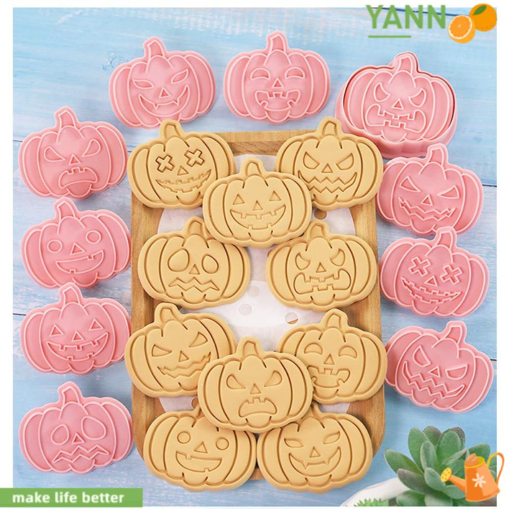 YANN1 Set 10 Khuôn Làm Bánh Quy Hình Đầu Lâu / Bí Ngô / Ma Hoạt Hình 3D Trang Trí Nhà Cửa
