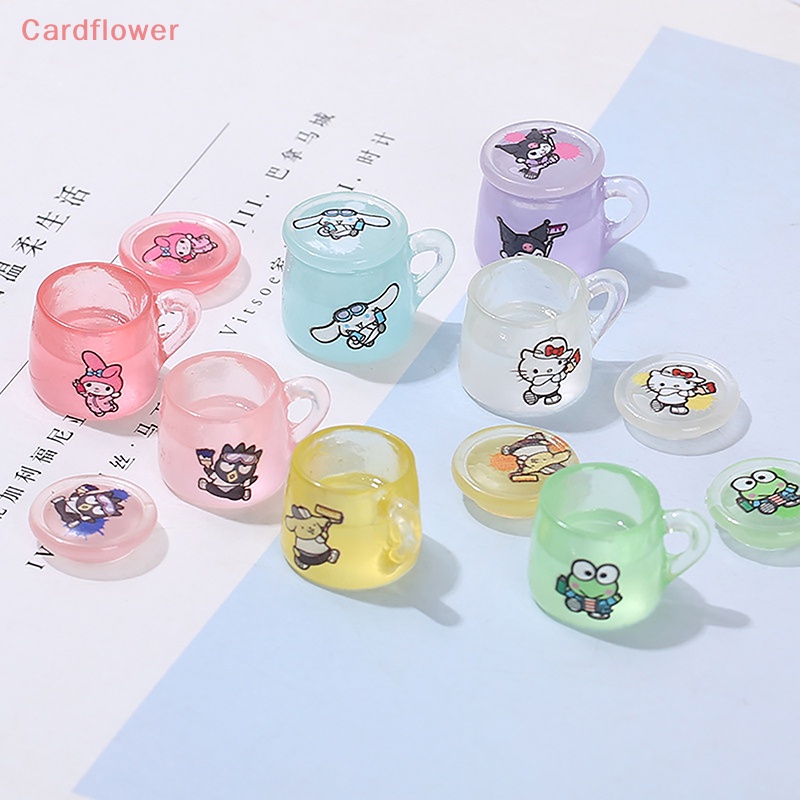 Bộ 2 Ly Nước Mini Bằng Nhựa Phát Quang Nhiều Màu Sắc Trang Trí Nhà Búp Bê DIY Mới