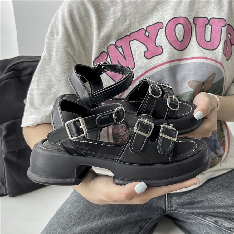 Giày Sandal Đế Mềm Dày Quai Ngang Thời Trang Dành Cho Nữ