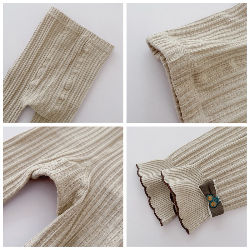 Quần Legging Phối Ren Tua Rua Cho Bé Gái 0-6 Tuổi