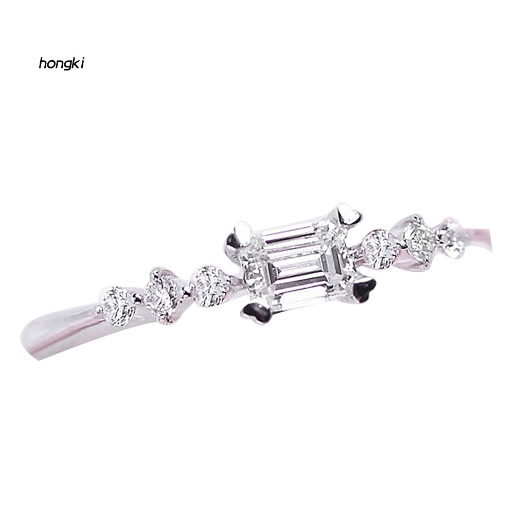 Nhẫn ĐíNh Kim Cương Giả HìNh Chữ NhậT Sang TrọNg