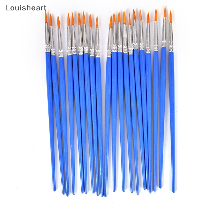 Set 10 Cọ Vẽ Màu Nước Đầu Tròn Bằng Nhựa Acrylic Louisheart Set 10 Cọ Vẽ Tranh Đầu Tròn Bằng Nylon Set 10 / 10 Khẩu Trang Rounn