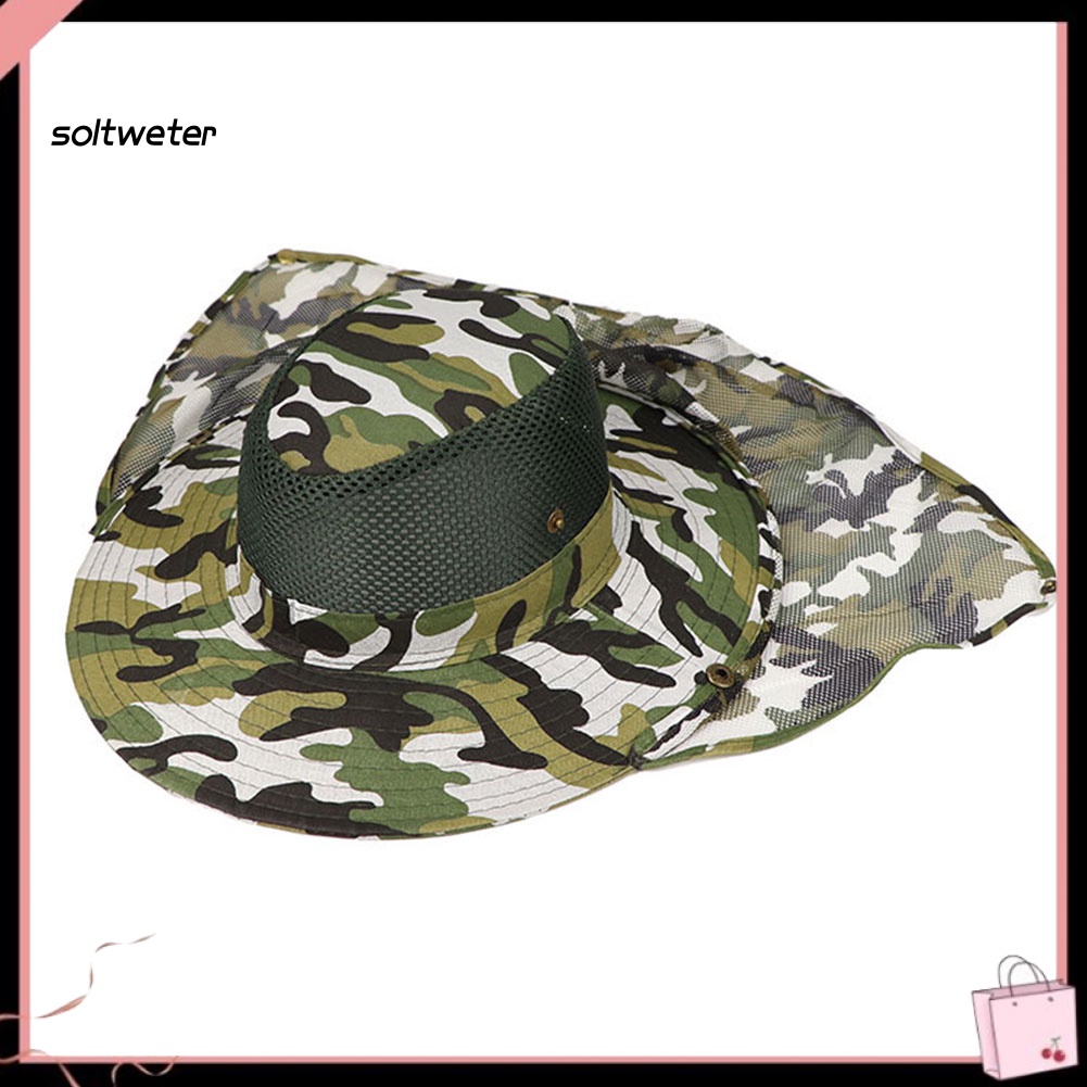 Mũ Bucket Vành Rộng Hấp Thụ Mồ Hôi Chống Tia UV Họa Tiết Rằn Ri Dùng Khi Đi Câu Cá / Leo