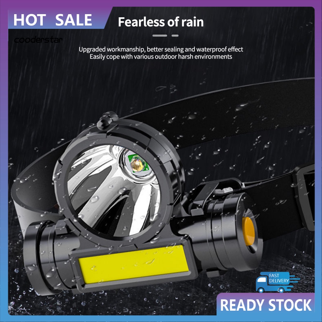 Bóng Đèn LED COB Đeo Đầu Độ Sáng Cao Chống Nước Có Thể Điều Chỉnh Đa Góc Sạc Lại Bằng Cổng USB Cho Hoạt Động Ngoài Trời