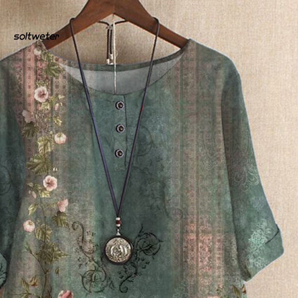 Áo Sơ Mi Tay Lửng Cổ Tròn In Họa Tiết Hoa 3D Phong Cách Đường Phố Thời Trang Mùa Hè Dành Cho Nữ
