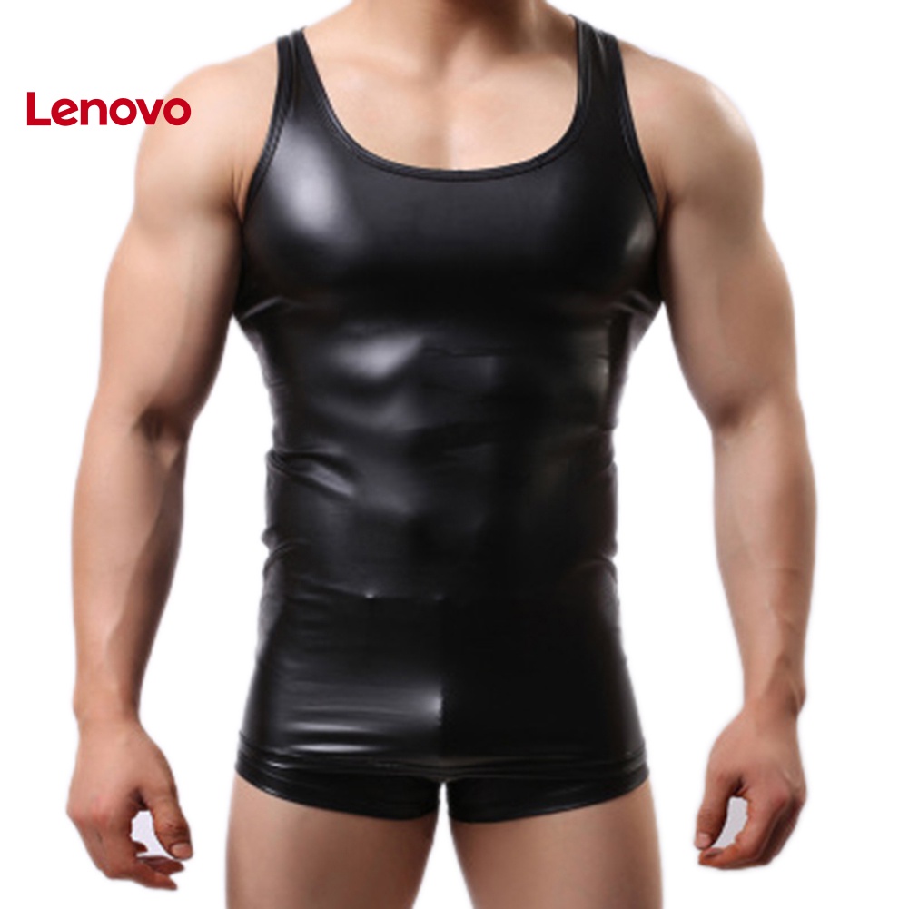 Áo Ba Lỗ Tập Gym Giả Da Họa Tiết Hoa Hướng Dương Màu Trơn Gợi Cảm Cho Nam