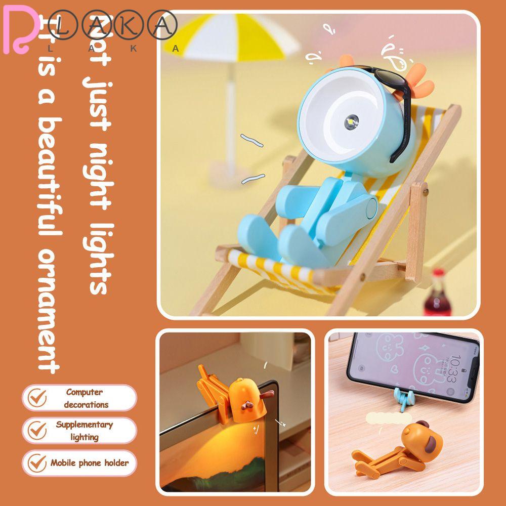 LAKAMIER Đèn Ngủ LED Mini Dễ Thương Gấp Gọn Điều Chỉnh Được