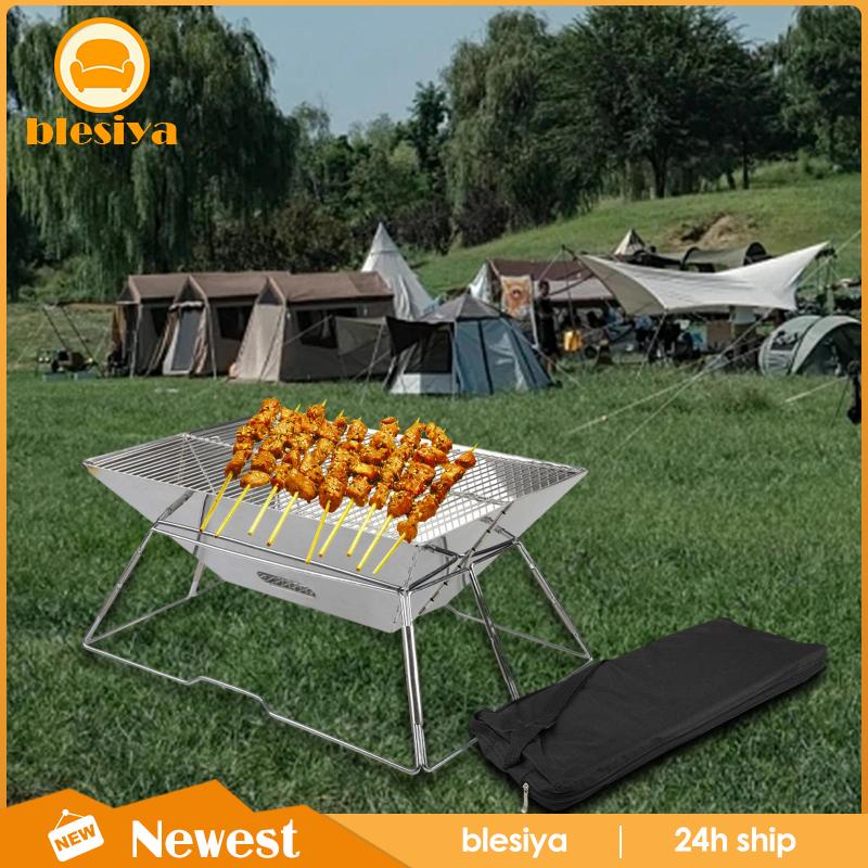 Vỉ Nướng Bbq Bằng Thép Không Gỉ Có Thể Gấp Gọn Tiện Dụng Cho Gia Đình / Đi Biển / Cắm Trại