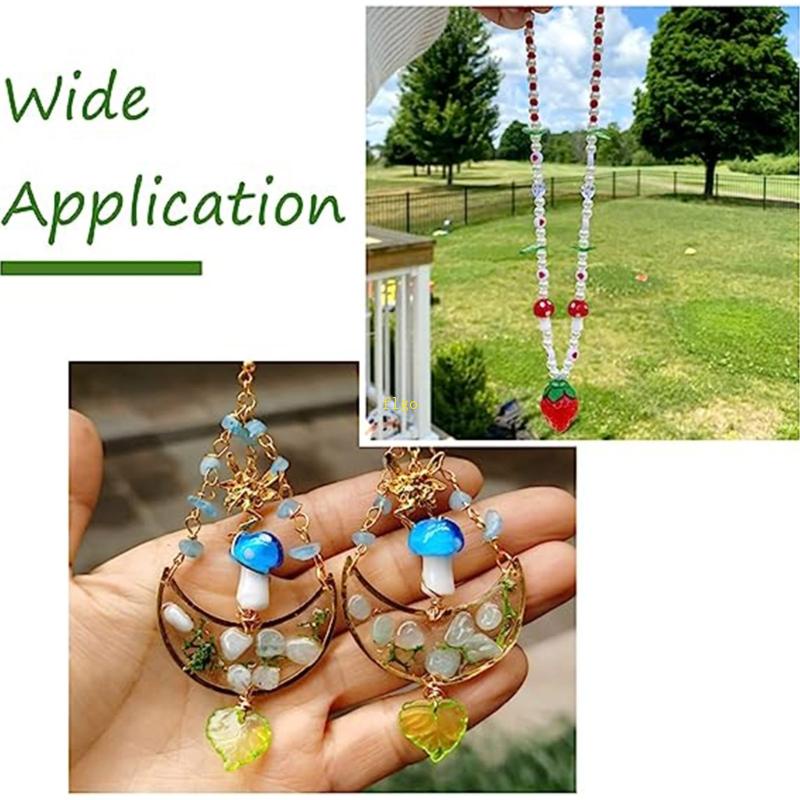 Set 100 Mặt Dây Chuyền Acrylic Hình Lá Xanh DIY