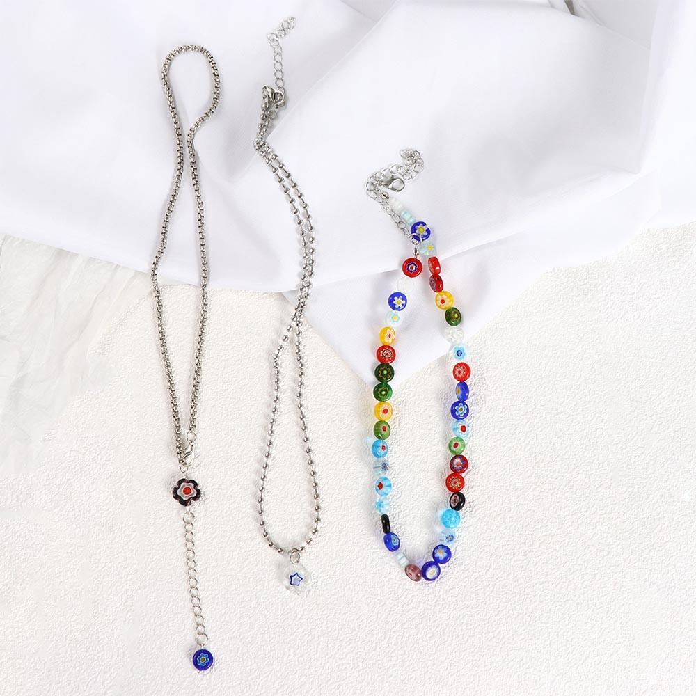 Set 3 Vòng cổ Hợp Kim Hoa Tua Rua