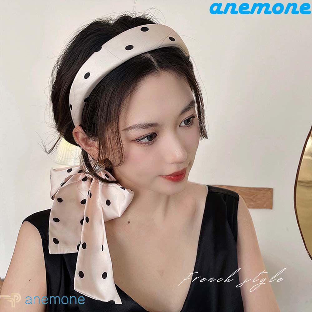 ANEMONE Băng Đô Cài Tóc Bằng Lụa In Họa Tiết Xinh Xắn Thời Trang Mùa Hè Cho Nữ