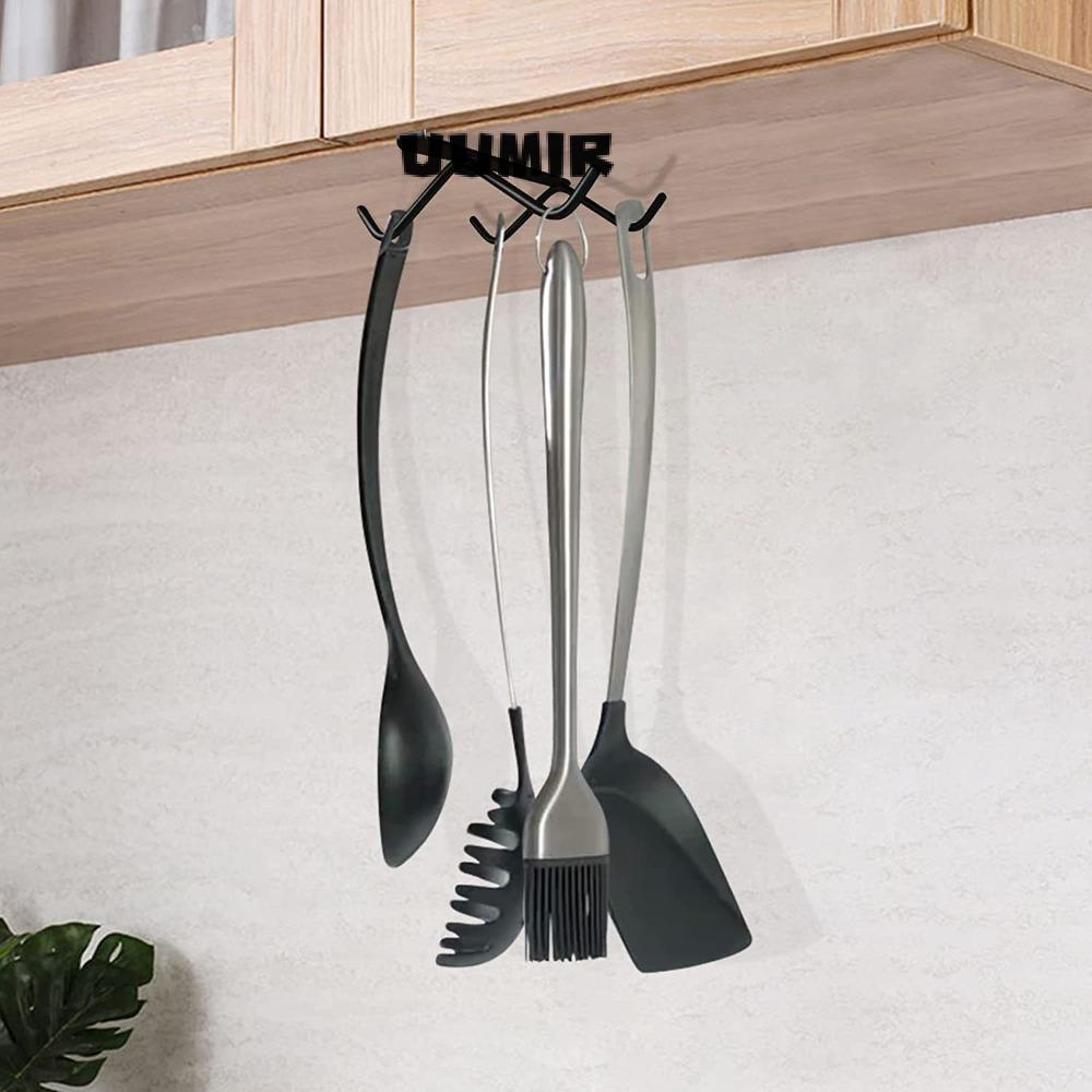 UUMIR Giá Treo Đồ Dùng Nhà Bếp 4 Móc Màu Đen / Bạc Kích Thước 15cm Tiện Dụng