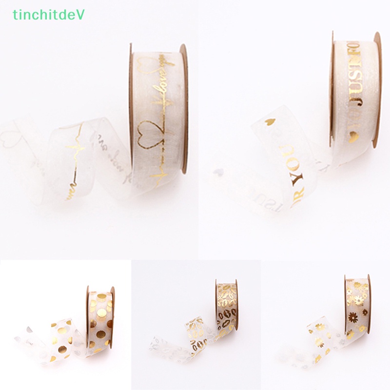 Cuộn Dây Ruy Băng Vàng 25MM * 10M Trang Trí Hộp Quà