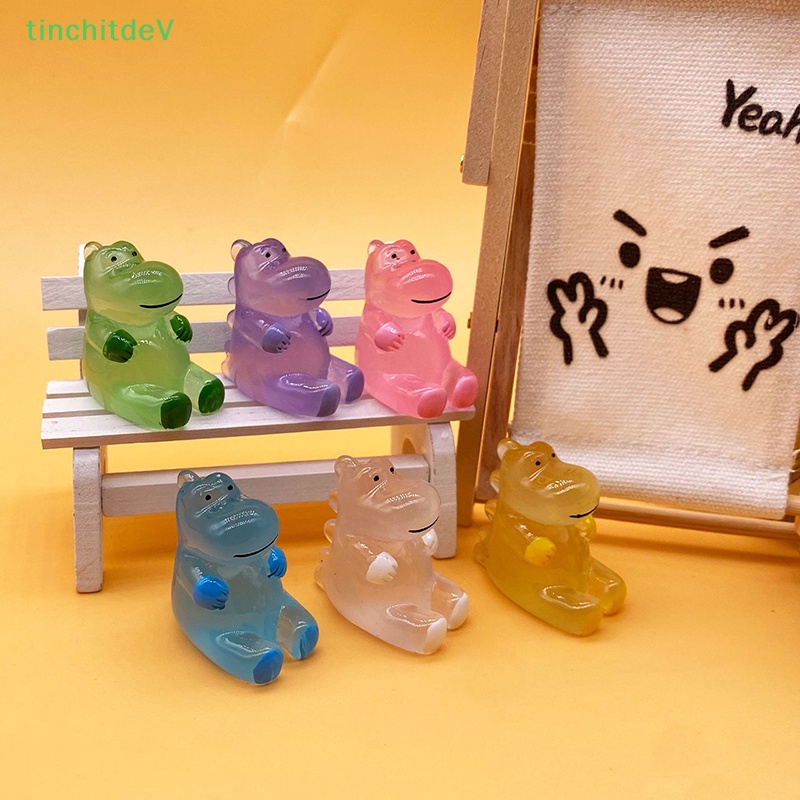 Bộ Phụ Kiện Trang Trí Xe Hơi Hình Mắt Khủng Long Hoạt Hình Mini Bằng Nhựa Phát Quang DIY