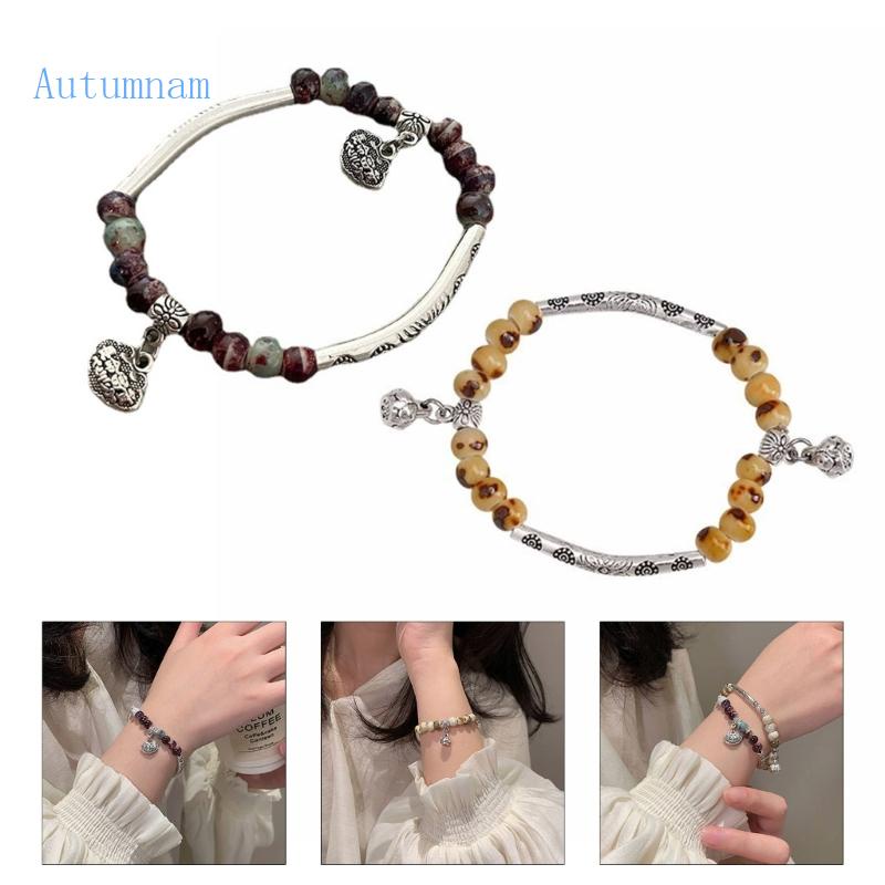 Vòng Tay Chuỗi Hạt Gốm Phong Cách Hip hop