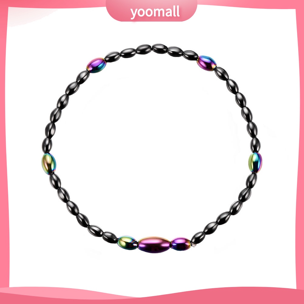 Lắc Chân Chuỗi Hạt Đá Hematite Nhân Tạo Màu Cầu Vồng Thời Trang Cho Nữ