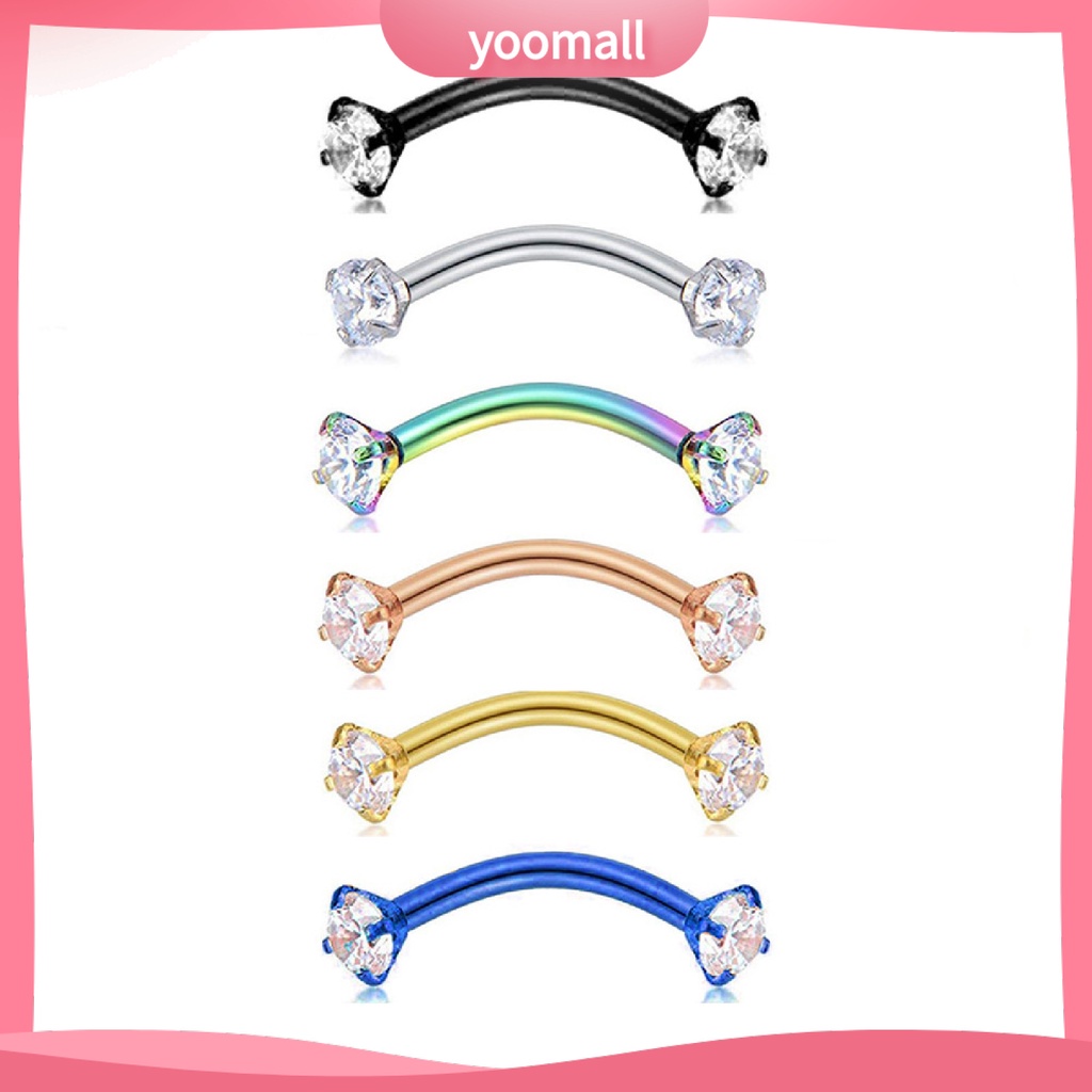 Khuyên Xỏ Cơ Thể Bằng Thép Chống Mòn Đính Đá Zircon Thời Trang Cho Nữ