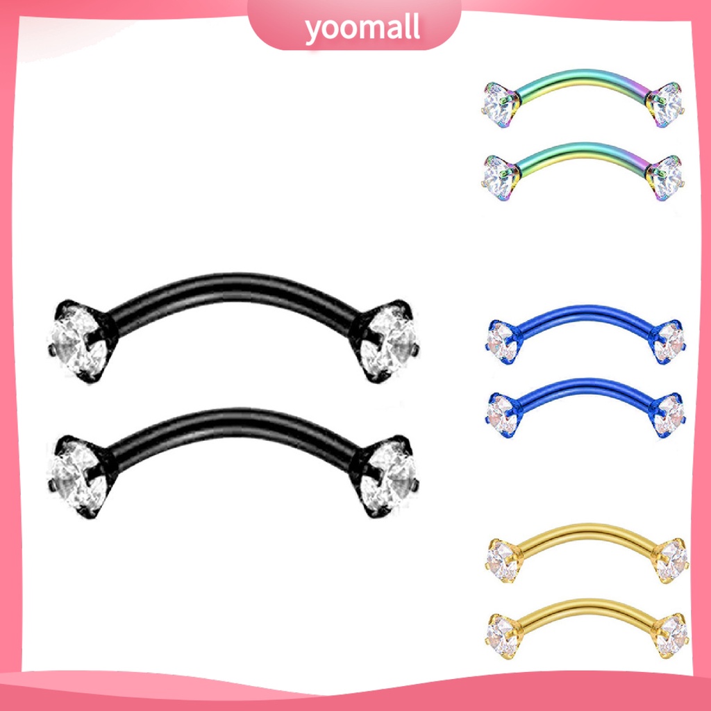 Khuyên Xỏ Cơ Thể Bằng Thép Chống Mòn Đính Đá Zircon Thời Trang Cho Nữ