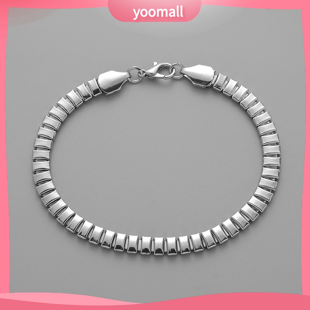 [YM] Vòng Đeo Tay Dạng Kẹp Tôm Hùm Bằng Thép Không Gỉ Bề Mặt Nhẵn Hình Rắn Đơn Giản Cá Tính Chống Rỉ Sét Trang