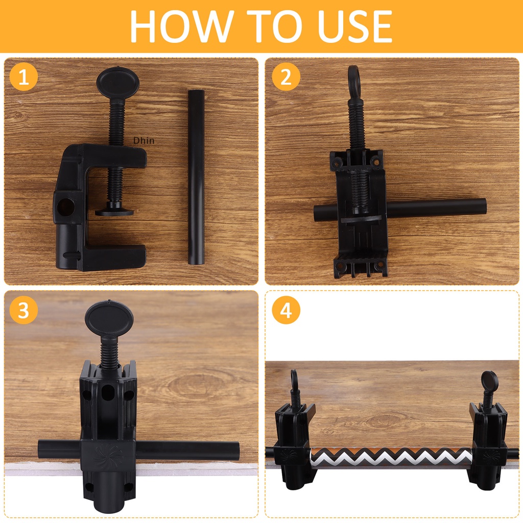 [Dhin] 10 Pcs Tabletop Gift Wrapping Tools Includes Portable Table Clamps Black Tape Dispenser Silicone Slap Bracelets Thickness Plastic Tubing for Christmas Gift Wrapping School S