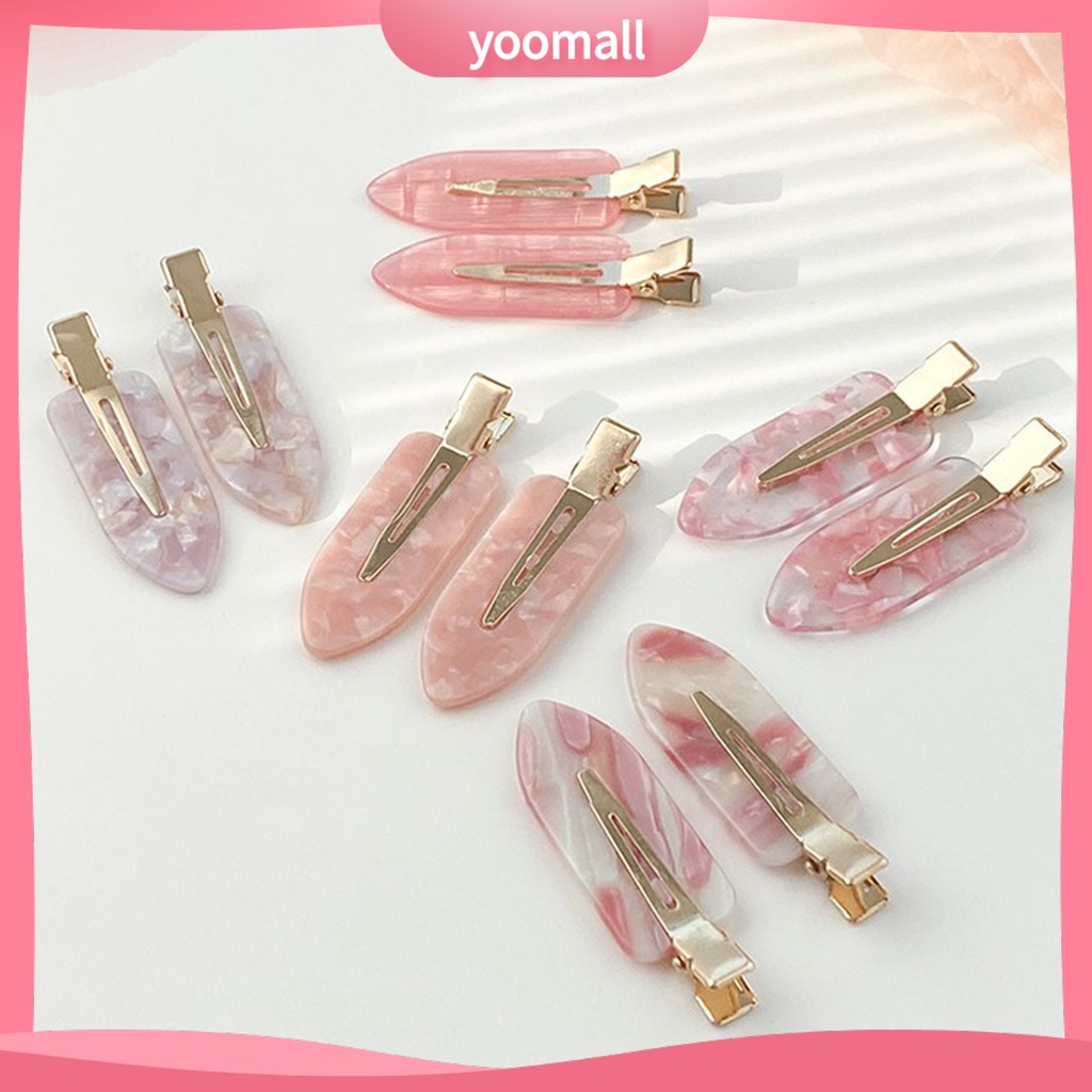 Bộ 2 Kẹp Tóc Bằng Acrylic Chống Trượt Có Răng Liền Mạch Phong Cách Hàn Quốc