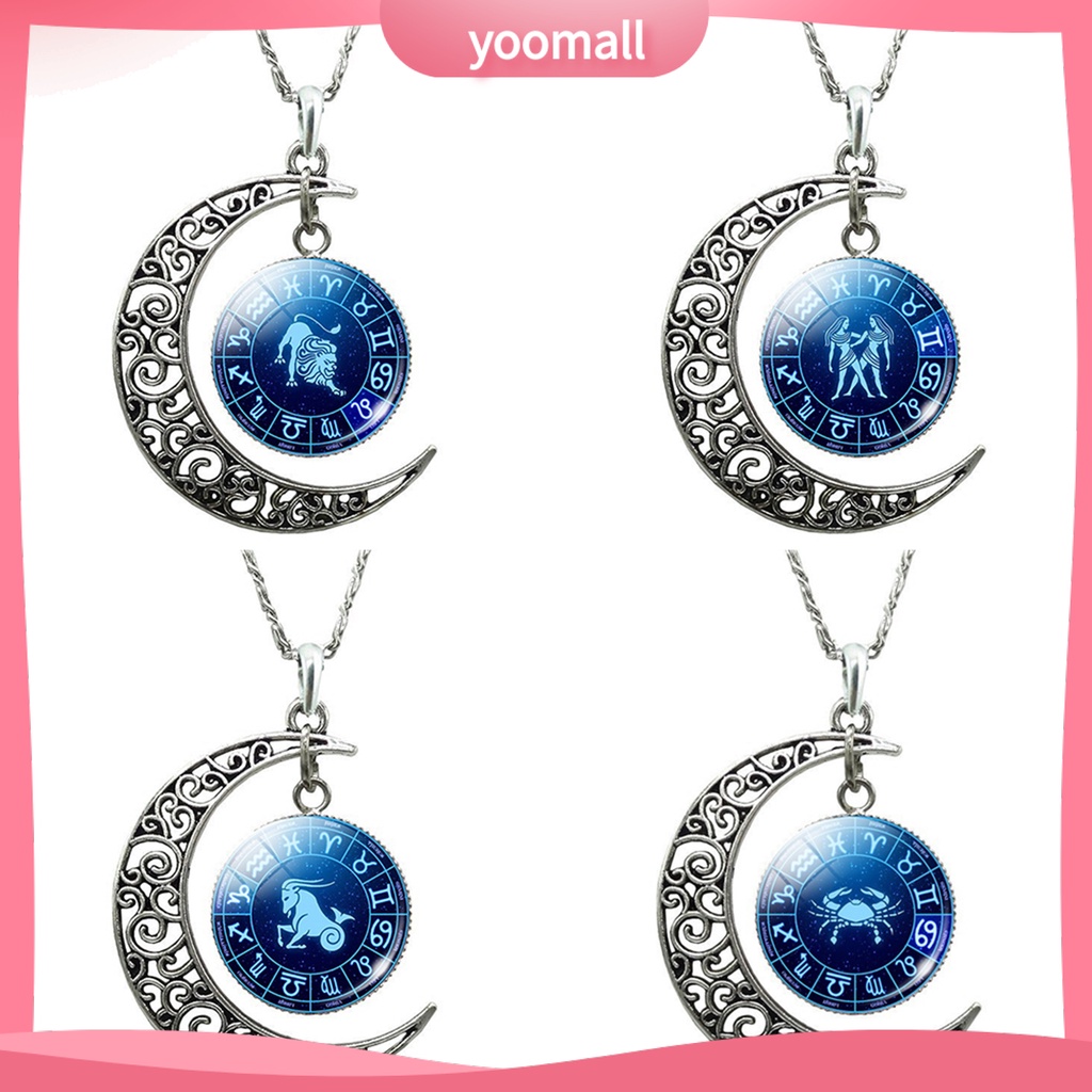 Vòng cổ Mặt Hình 12 Chòm Sao Đính Đá Quý Nhân Tạo Thời Trang Unisex