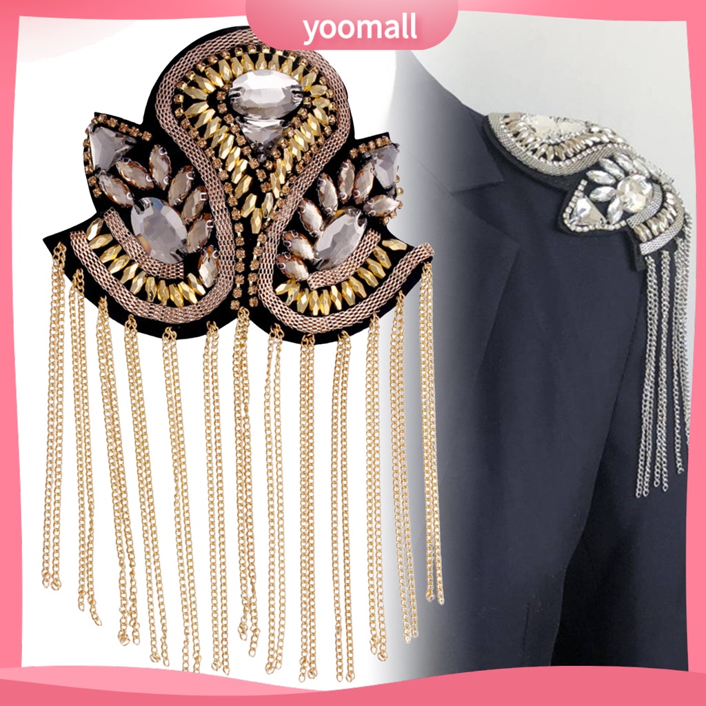 Huy Hiệu Cài Áo Dây Xích Tua Rua Đính Đá Thủ Công Phong Cách Punk Cổ Điển Thời Trang