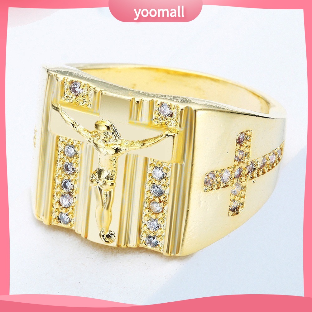 Nhẫn Hình Thánh Giá Đính Đá Thời Trang Dành Cho Nam Và Nữ