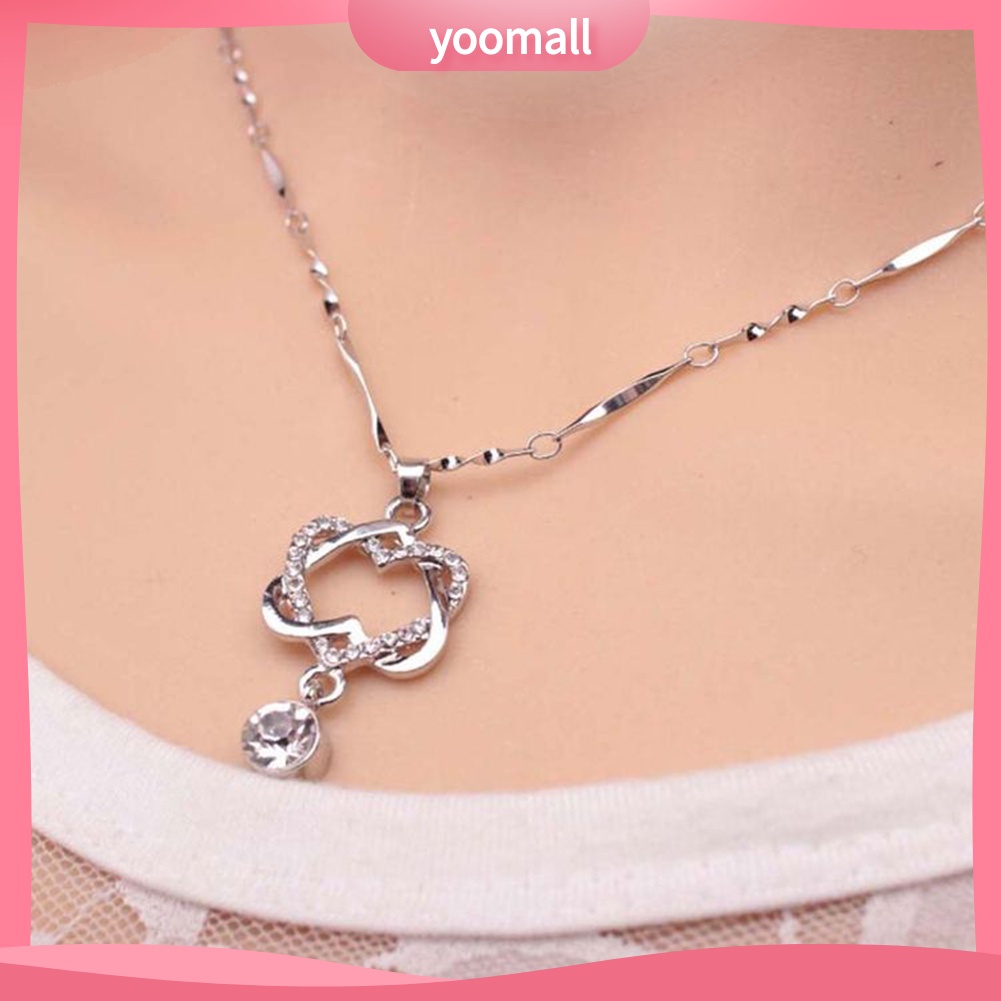 Vòng cổ Mặt Hình Trái Tim Đôi Đính Đá Thời Trang Dành Cho Nữ