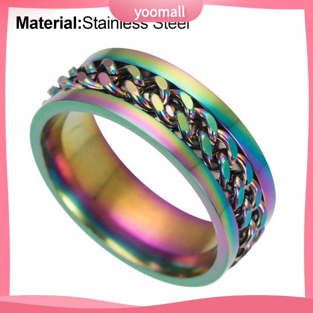 Nhẫn Dây Xích Lấp Lánh Xoay Được Làm Quà Tặng Câu Lạc Bộ Cho Nam Và Nữ