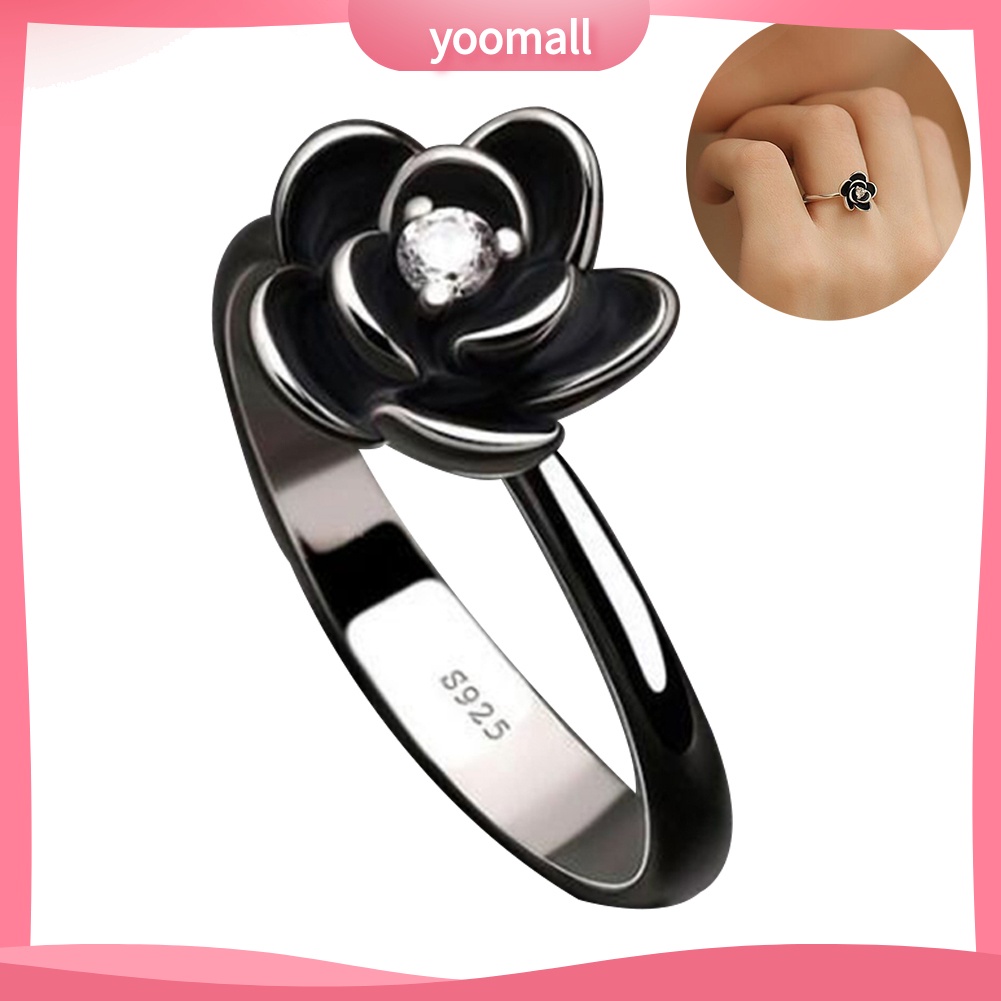 Nhẫn Mạ Bạc Hình Hoa Đính Đá Thời Trang Cho Nữ