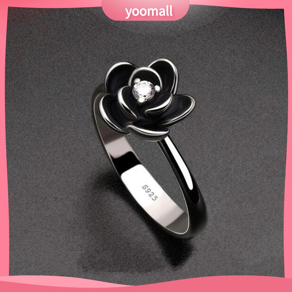 Nhẫn Mạ Bạc Hình Hoa Đính Đá Thời Trang Cho Nữ