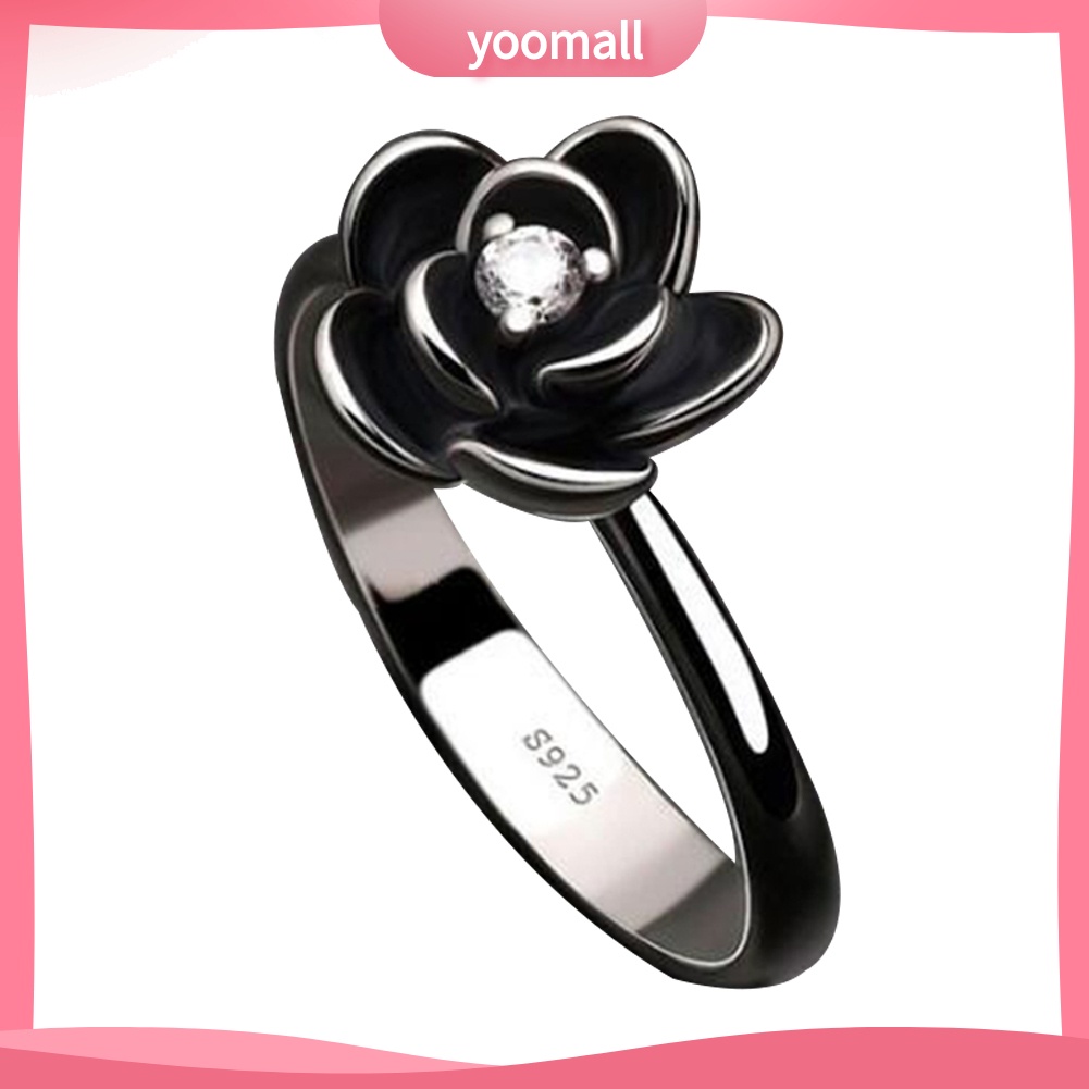 Nhẫn Mạ Bạc Hình Hoa Đính Đá Thời Trang Cho Nữ