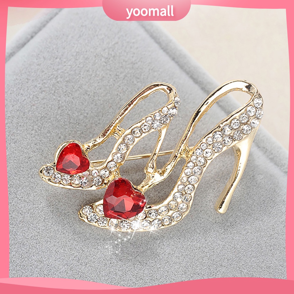 Ghim Cài Áo Hình Giày Cao Gót / Trái Tim Đính Đá Thời Trang Cho Nữ