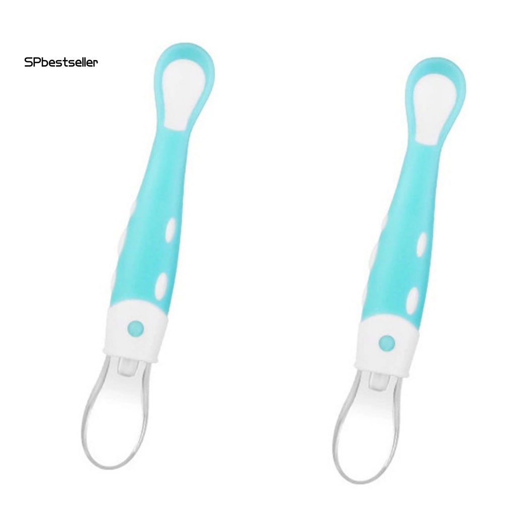 1 Bộ Muỗng Silicone Cho Bé Tập Ăn Thiết Kế Nhỏ Gọn Linh Hoạt