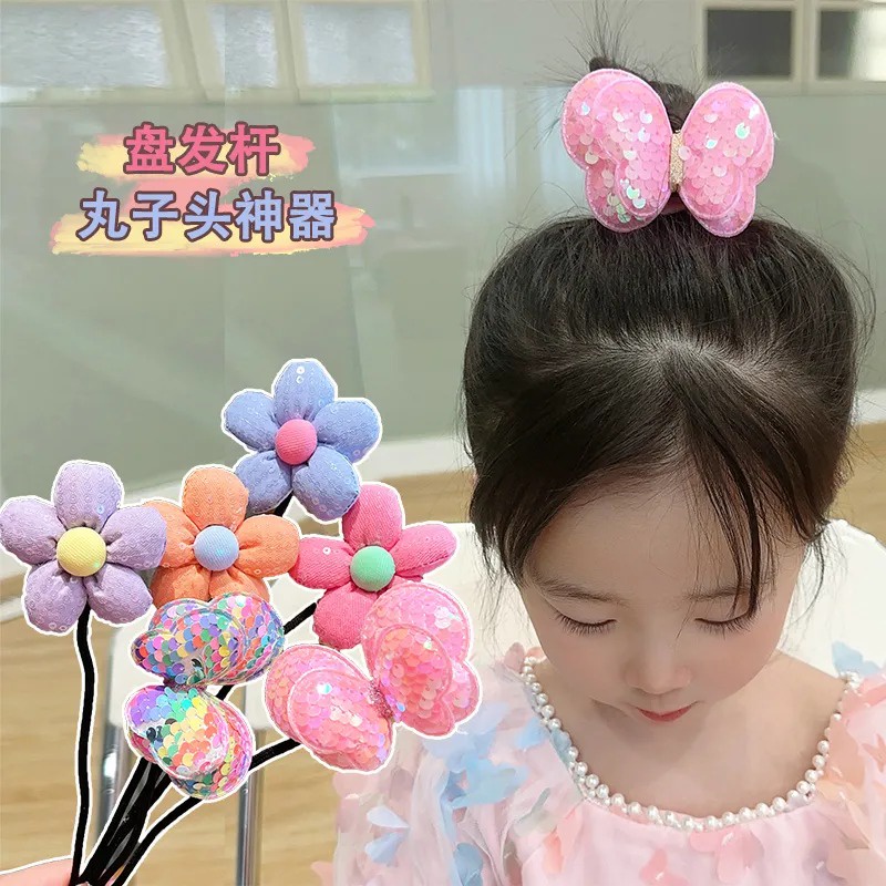 Dụng cụ búi tóc Dây Cột Tóc Cố Định Thiết Kế Mới Xinh Xắn Thời Trang Dành Cho Bé Gái