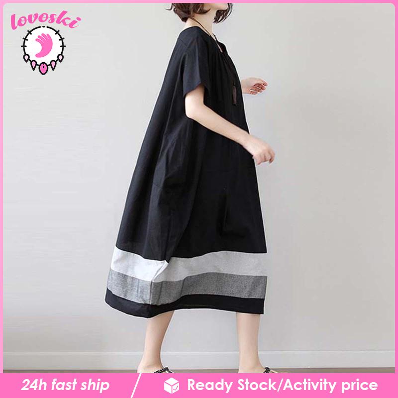 Đầm Dài Dáng Rộng Thời Trang Mùa Hè Thanh Lịch Cho Nữ