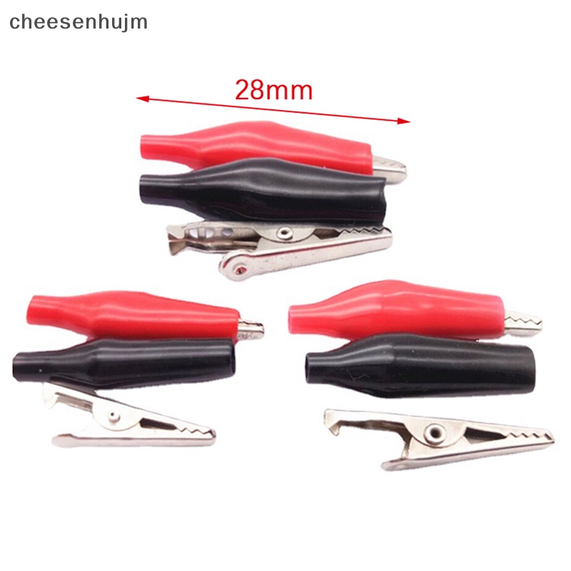 Set 12 Kẹp Cá Sấu Thử Điện 28MM Phủ Nhựa Mềm Mạ Màu Đen / Đỏ / Xanh Dương / Vàng