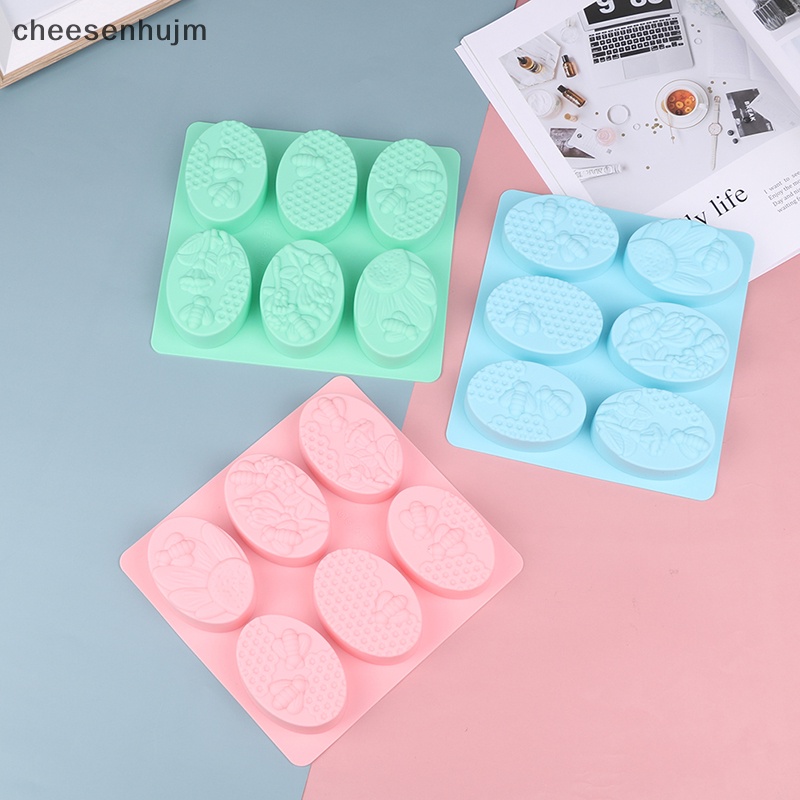 1 Khuôn Làm Bánh Xà Phòng 6 Ô Hình Con Ong Bằng Silicone