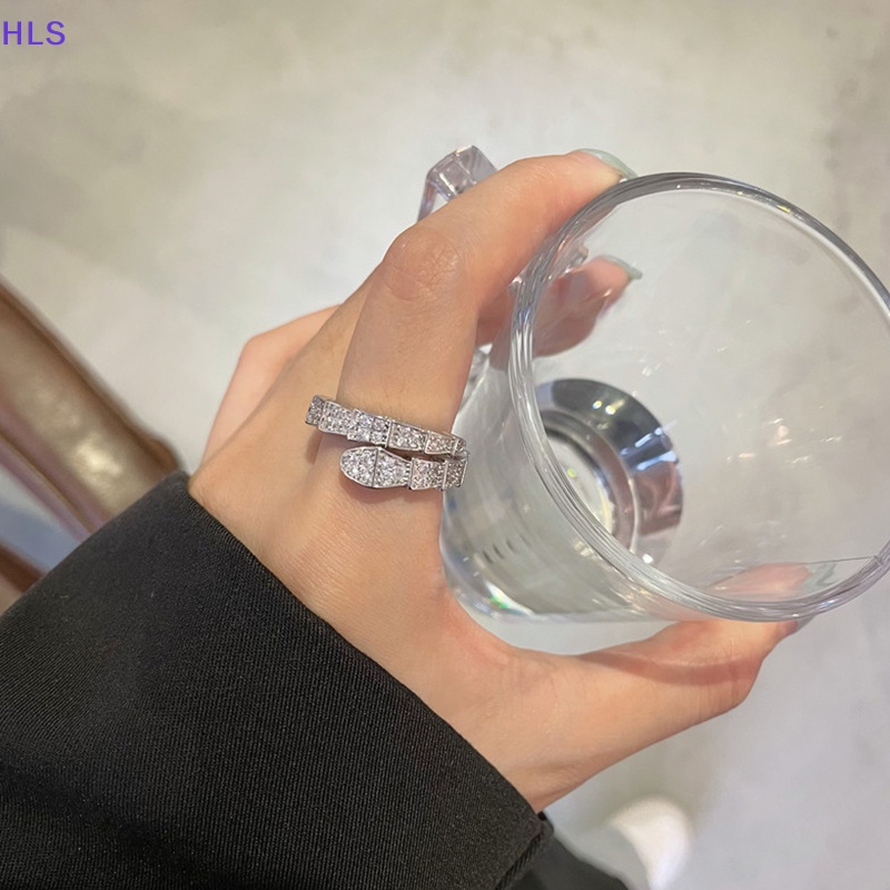 Nhẫn Hình Rắn Đính Đá Zircon Màu Sắc Sáng Bóng Có Thể Điều Chỉnh Cho Nữ