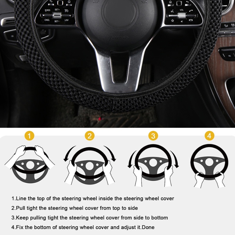 Vỏ Bọc Vô Lăng Xe Hơi Chống Trượt Thoáng Khí 38CM