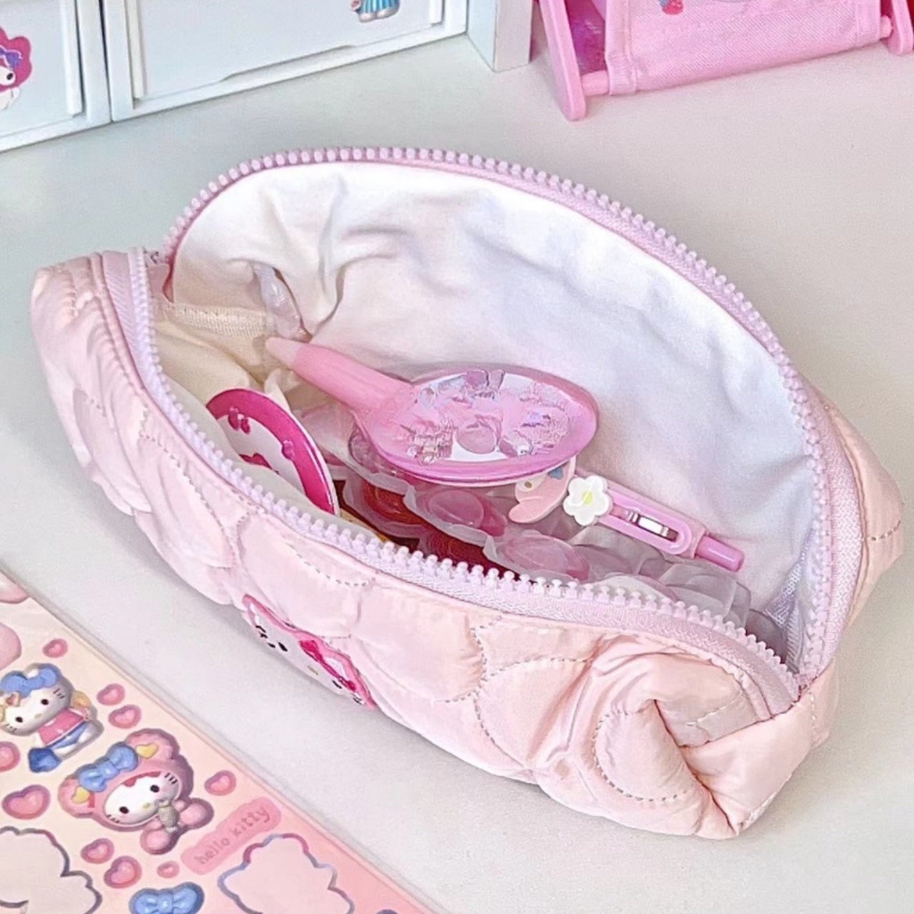 Túi Đựng Bút Cỡ Lớn In Hoạt Hình Mèo Kitty Dễ Thương Cho Học Sinh