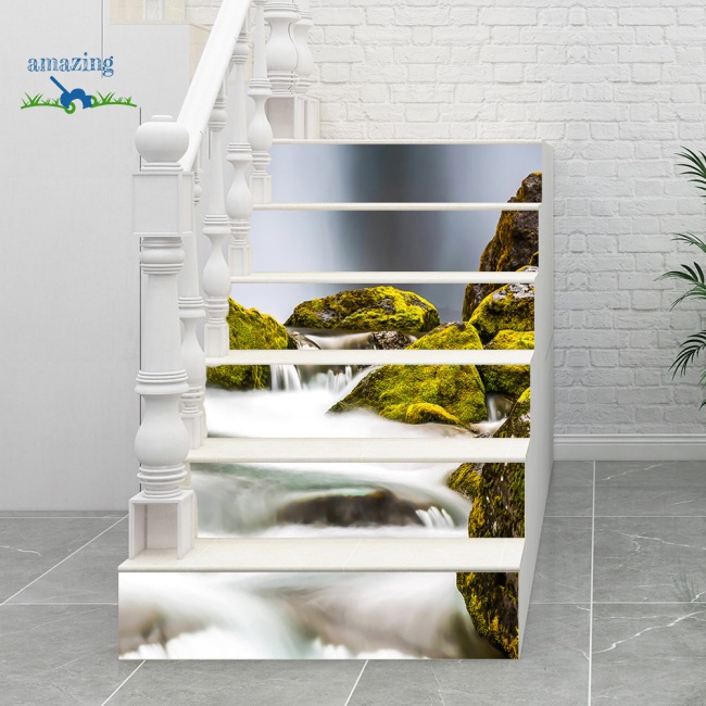 Miếng Dán Trang Trí Cầu Thang Hình Tháp Nước 3D Độc Đáo